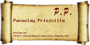Pacsolay Priszcilla névjegykártya